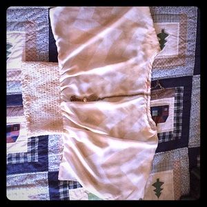 Nude and white chevron print top